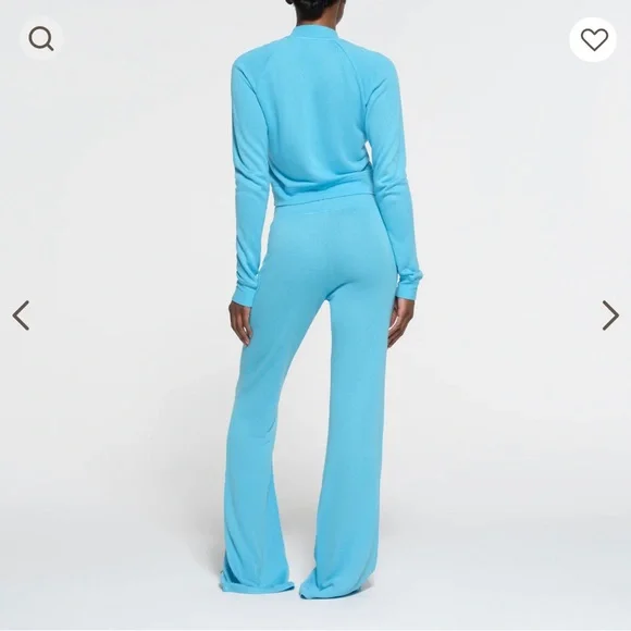 SKIMS French Terry Flare Pant Cyan Blue - Picture 2 of 5